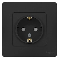 Розетка 1-м СП Blanca 16А IP20 250В с заземл. защ. шторки антрацит SchE BLNRS001116 Розетка 1-м СП Blanca 16А IP20 250В с заземл. защ. шторки антрацит SchE BLNRS001116