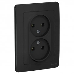 Розетка 2-м СП Blanca 16А IP20 250В без заземл. без защ. шторок антрацит SchE BLNRS000026 Розетка 2-м СП Blanca 16А IP20 250В без заземл. без защ. шторок антрацит SchE BLNRS000026