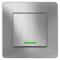 Выключатель 1-кл. СП Blanca 10А IP20 (сх. 1) 250В с подсветкой алюм. SchE BLNVS010113 Выключатель 1-кл. СП Blanca 10А IP20 (сх. 1) 250В с подсветкой алюм. SchE BLNVS010113