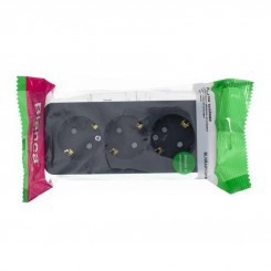 Розетка 3-м ОП Blanca 16А IP20 250В с заземл. защ. шторки с изолир. пластиной антрацит SchE BLNRA011316