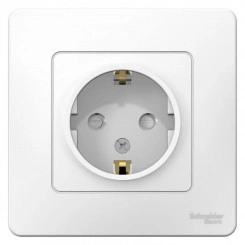 Розетка 1-м СП Blanca 16А IP20 250В с заземл. защ. шторки бел. SchE BLNRS001111 Розетка 1-м СП Blanca 16А IP20 250В с заземл. защ. шторки бел. SchE BLNRS001111