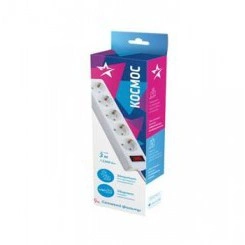 Удлинитель с сетевым фильтром 5х3м с заземл. 10А IP20 2.2кВт 3х0.75 индикатор сети бел. Космос FKsm3m-5g(W) Удлинитель с сетевым фильтром 5х3м с заземл. 10А IP20 2.2кВт 3х0.75 индикатор сети бел. Космос FKsm3m-5g(W)