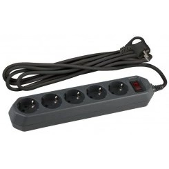 Удлинитель с сетевым фильтром 5х1.5м USF-5es-1.5m-B с заземл с выкл. ПВС 3х0.75 черн. ЭРА Б0019032 Удлинитель с сетевым фильтром 5х1.5м USF-5es-1.5m-B с заземл с выкл. ПВС 3х0.75 черн. ЭРА Б0019032