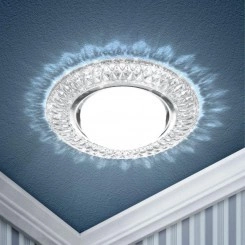 Светильник светодиодный DK LD23 SL/WH GX53 точечный; декор со светодиодной подсветкой прозр. ЭРА Б0029627 Светильник светодиодный DK LD23 SL/WH GX53 точечный; декор со светодиодной подсветкой прозр. ЭРА Б0029627