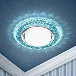 Светильник DK LD23 BL1/WH GX53 точечный; декор со светодиодной подсветкой голуб. ЭРА Б0029628 Светильник DK LD23 BL1/WH GX53 точечный; декор со светодиодной подсветкой голуб. ЭРА Б0029628