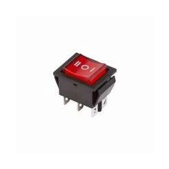 Выключатель клавишный 250В 15А (6с) ON-OFF-ON RWB-509 SC-767 красн. с подсветкой и нейтралью Rexant 36-2390