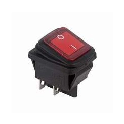 Выключатель клавишный 250В 15А (4с) ON-OFF красн. с подсветкой влагозащита (RWB-507) Rexant 36-2360