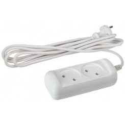 Удлинитель 2х1.5м без зазeмл. 10А IP20 U-2-1.5m ПВС 2х1 ЭРА Б0028359