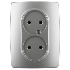 Розетка 2-м СП Эра12 12-2107-03 16А IP20 16AX 250В 2х2P алюм. Эра Б0031240 Розетка 2-м СП Эра12 12-2107-03 16А IP20 16AX 250В 2х2P алюм. Эра Б0031240