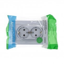 Розетка 2-м СП AtlasDesign 16А IP20 с заземл. в сборе алюм. SchE ATN000324 Розетка 2-м СП AtlasDesign 16А IP20 с заземл. в сборе алюм. SchE ATN000324