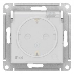 Механизм розетки 1-м СП AtlasDesign Aqua 16А IP44 с заземл. защ. шторки с защ. крышкой бел. SchE ATN440146