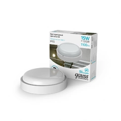 Светильник светодиодный ЖКХ Elementary D160х53 15Вт 1100лм 4000К IP65 ЖКХ круглый GAUSS 126411215 Светильник светодиодный ЖКХ Elementary D160х53 15Вт 1100лм 4000К IP65 ЖКХ круглый GAUSS 126411215