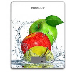Весы кухонные ELX-SK02-С01 до 5кг 195х142мм бел. яблоки Ergolux 13602