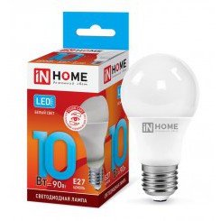 Лампа светодиодная LED-A60-VC 10Вт 4000К нейтр. бел. E27 900лм 230В IN HOME 4690612020211