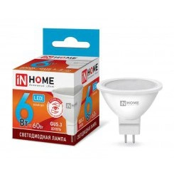 Лампа светодиодная LED-JCDR-VC 6Вт 4000К нейтр. бел. GU5.3 525лм 230В IN HOME 4690612020372 Лампа светодиодная LED-JCDR-VC 6Вт 4000К нейтр. бел. GU5.3 525лм 230В IN HOME 4690612020372