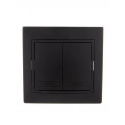 Выключатель 2-кл. 1п СП Mira 10А IP20 со вставкой черн. бархат LEZARD 701-4242-101 Выключатель 2-кл. 1п СП Mira 10А IP20 со вставкой черн. бархат LEZARD 701-4242-101