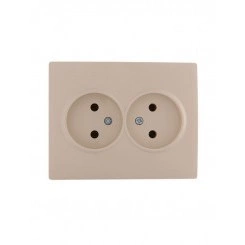 Розетка 2-м СП Karina 16А IP20 без заземл. термопласт крем. LEZARD 707-0300-128B