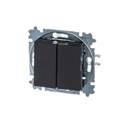 Выключатель 2-кл. СП Levit IP20 антрацит/дым. черн. ABB 2CHH590545A6063