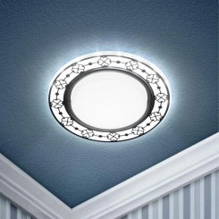 Светильник светодиодный DK LD28 WH/BK GX53 точечный; декор со светодиодной подсветкой бел./черн. ЭРА Б0037390 Светильник светодиодный DK LD28 WH/BK GX53 точечный; декор со светодиодной подсветкой бел./черн. ЭРА Б0037390