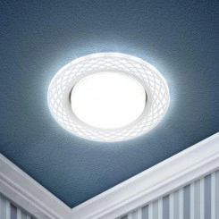 Светильник светодиодный DK LD37 WH/WH GX53 точечный; декор со светодиодной подсветкой бел./бел. ЭРА Б0037384 Светильник светодиодный DK LD37 WH/WH GX53 точечный; декор со светодиодной подсветкой бел./бел. ЭРА Б0037384