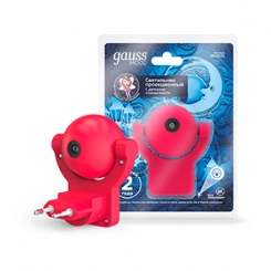 Светильник светодиодный розеточный 0.5Вт 220-240В роз. с фиксированной проекцией и датчиком освещенности Gauss DIY0032