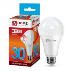 Лампа светодиодная LED-A70-VC 30Вт 4000К нейтр. бел. E27 2700лм 230В IN HOME 4690612024141 Лампа светодиодная LED-A70-VC 30Вт 4000К нейтр. бел. E27 2700лм 230В IN HOME 4690612024141