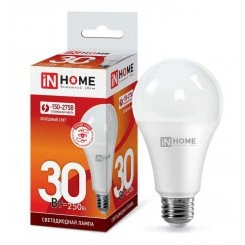 Лампа светодиодная LED-A70-VC 30Вт 230В E27 6500К 2700лм IN HOME 4690612024165 Лампа светодиодная LED-A70-VC 30Вт 230В E27 6500К 2700лм IN HOME 4690612024165