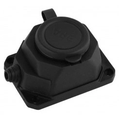 Колодка 1-м с заземл. 16А IP44 K-1e-B-IP44 каучук черн. Эра Б0044543
