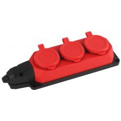 Колодка 3-м с заземл. 16А IP44 K-3e-RED-IP44 каучук красн. Эра Б0044552 Колодка 3-м с заземл. 16А IP44 K-3e-RED-IP44 каучук красн. Эра Б0044552