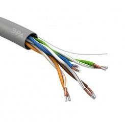 Кабель витая пара U/UTP кат.5e 4х2х24AWG solid CCA PVC SIMPLE сер. 305м (м) Эра Б0044434