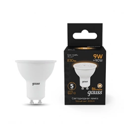 Лампа светодиодная MR16 9Вт 3000К GU10 830лм Gauss 101506109