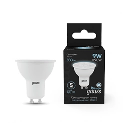 Лампа светодиодная MR16 9Вт 4100К GU10 830лм Gauss 101506209