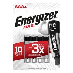 Элемент питания алкалиновый MAX LR03/286 BL4 (блист.4шт) Energizer E300157304