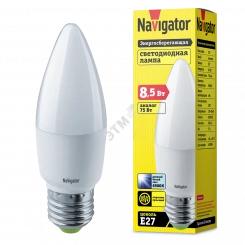 Лампа светодиодная LED 8.5вт Е27 дневной матовая свеча