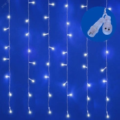 Занавес ULD-C6030-450/TTK WARMWHITE-WHITE IP44  светодиодный с эффектом мерцания, 6х3м. Соединяемый. 450 светодиодов. Теплый белый и белый свет. Провод прозрачный. TM Uniel