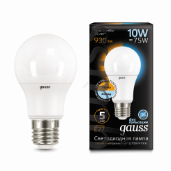 Лампа светодиодная LED 10 Вт 930 Лм 3000К-4100К E27 A60 изм.цвет.темп. Black Gauss