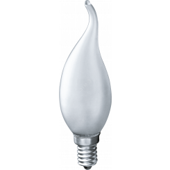 Лампа накаливания декоративная ДС 40вт B35 230в Е14 матовая свеча на ветру