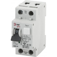 Автоматический выключатель дифференциального тока NO-901-91 АВДТ 63 C10 30мА 1P+N тип A ЭРА Pro