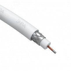 Кабель коаксиальный RG-6U 75 Ом CCS/(оплётка Al 48%) PVC цвет белый 20м SIMPLE