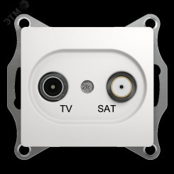 GLOSSA Розетка телевизионная TV-SAT проходная в рамку 4дБ белая
