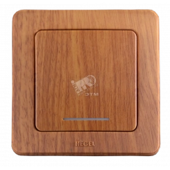 Выключатель одноклавишный скрытый с индикацией дуб 16А