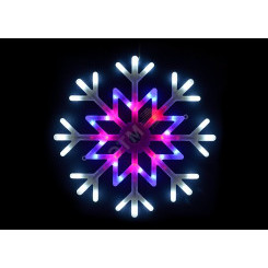 Фигура светодиодная Снежинка 40х40см Подвесная 48 светодиодов Красный синий белый свет Провод прозрачный ULD-H4040-048/DTA MULTI IP20 SNOWFLAKE
