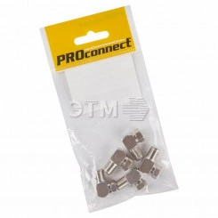 Переходник антенный, (штекер F - гнездо F), угловой, 5шт PROconnect