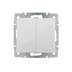 Выключатель RAIN двойной белый механизм