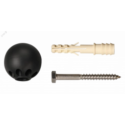 Комплект дверного ограничителя, черный, блистер