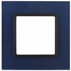 Рамка на 1 пост, стекло, Эра Elegance, синий+антр, 14-5101-29