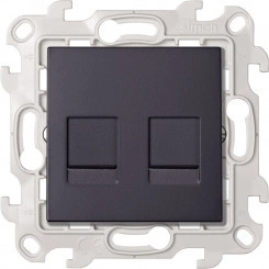 Розетка для передачи данных 2xRJ45 Cat.6 UTP цвета графит S24 Harmonie Розетка для передачи данных 2xRJ45 Cat.6 UTP цвета графит S24 Harmonie