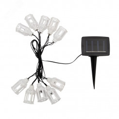 Каскад Lamper Керосиновая Лампа LED 5 м с выносной солнечной панелью 2 м и аккумулятором, IP65, 2 режима работы: мигание и постоянное холодное белое свечение