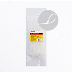 Хомут нейлоновый 3,6x200 мм, d пучка max 50 мм, нагрузка 18 кг, белый, (100шт в упак), Stekker