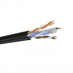 Кабель витая пара кат.6, 4 пары U/UTP, жила 0,58, ПЭ, черный, внешний, катушка 500 DR-141003 DATAREX